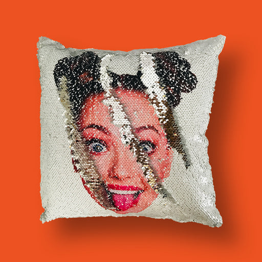 Silly George Custom Sequin Pillow