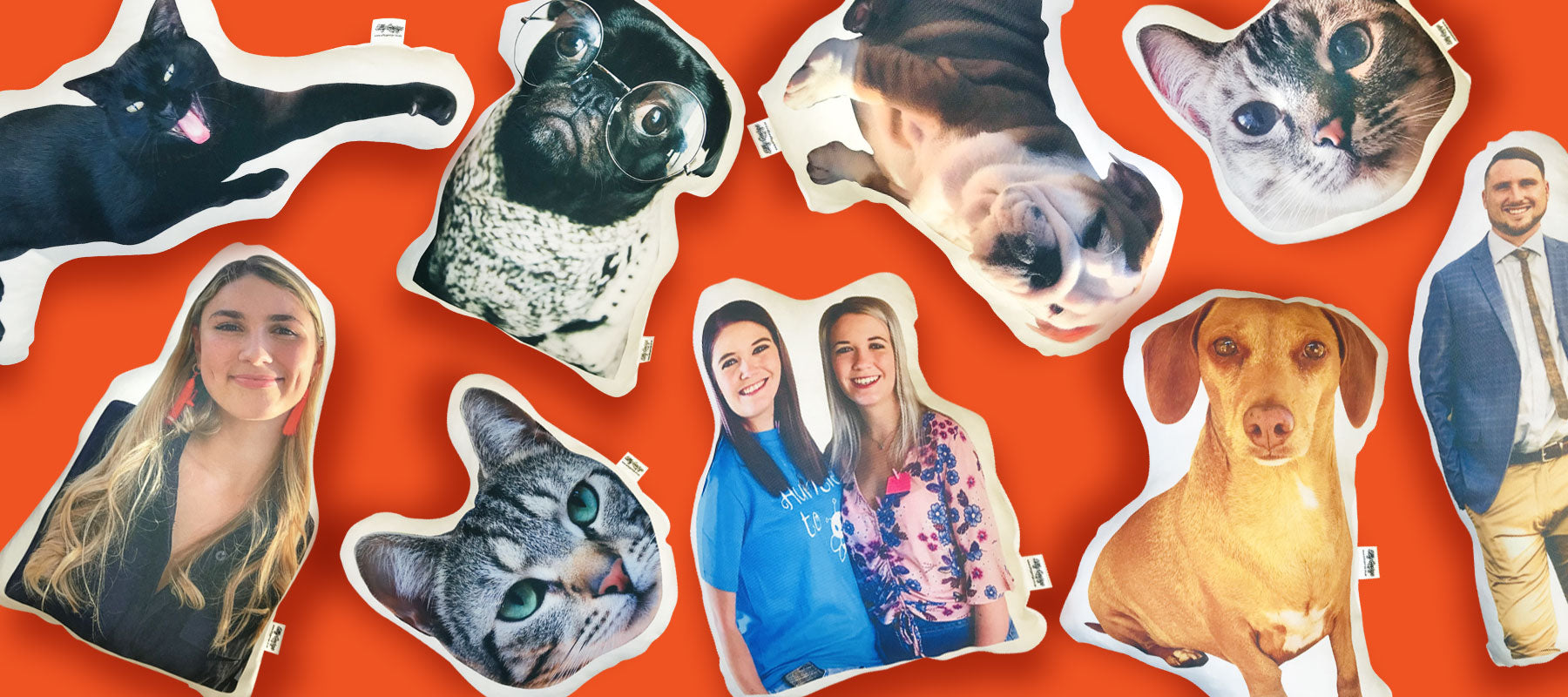 Silly George Custom Cut-out photo pillows